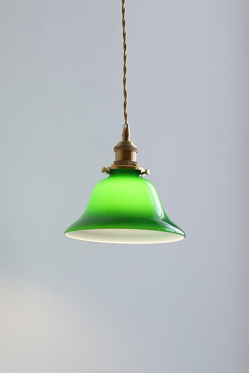 Vintage Green Bell Pendant Light - view 3 | everlamps