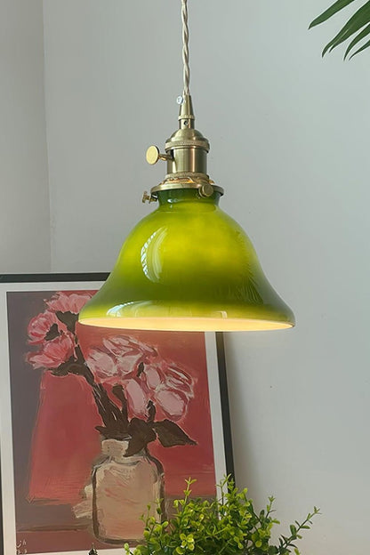 Vintage Green Bell Pendant Light - view 5 | everlamps