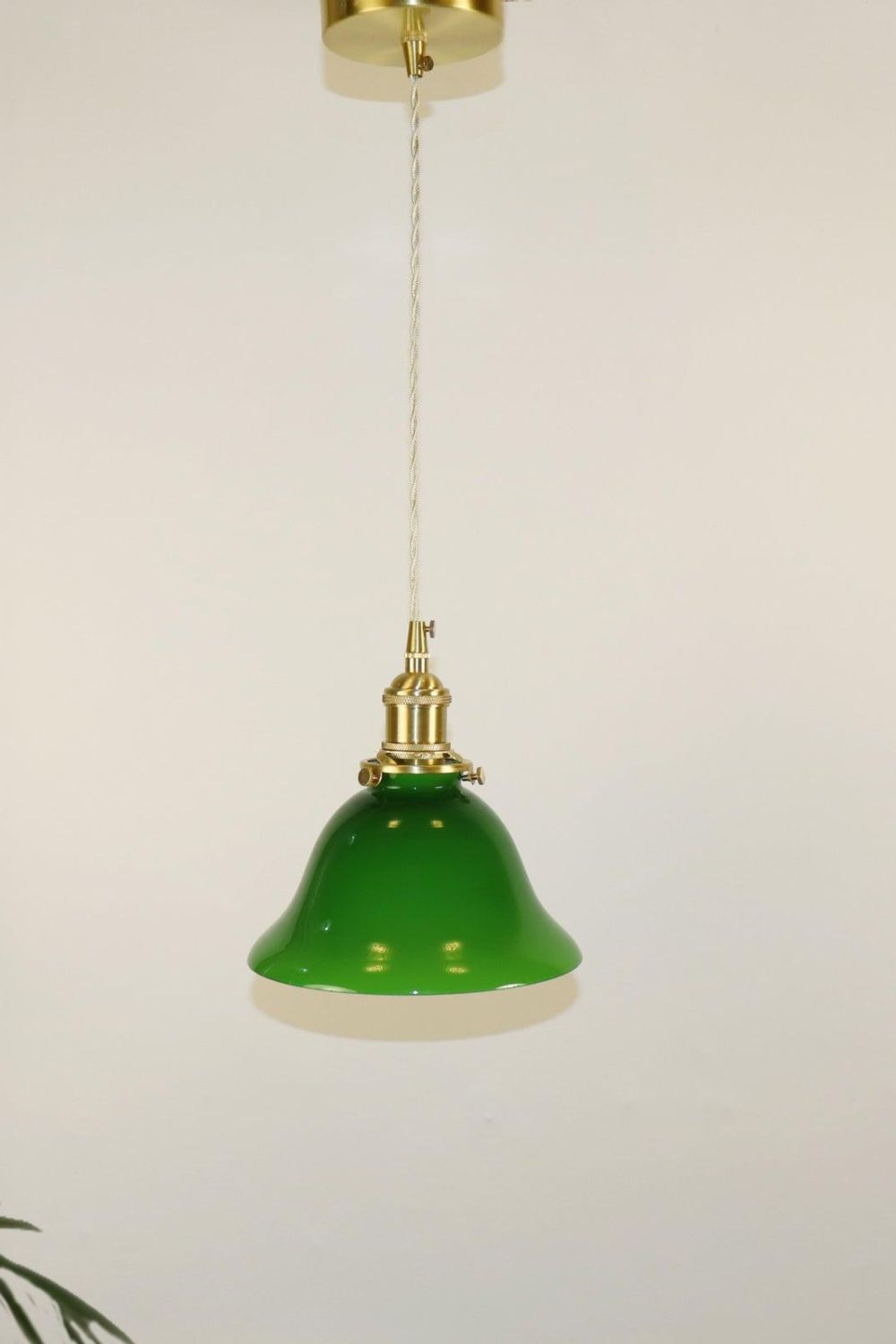 Vintage Green Bell Pendant Light - view 6 | everlamps