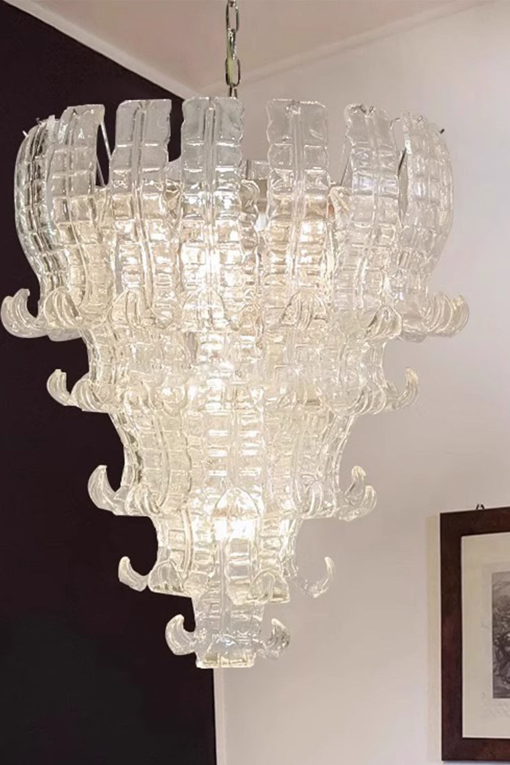 Vintage Italian Art Glass Chandelier - view 8 | everlamps