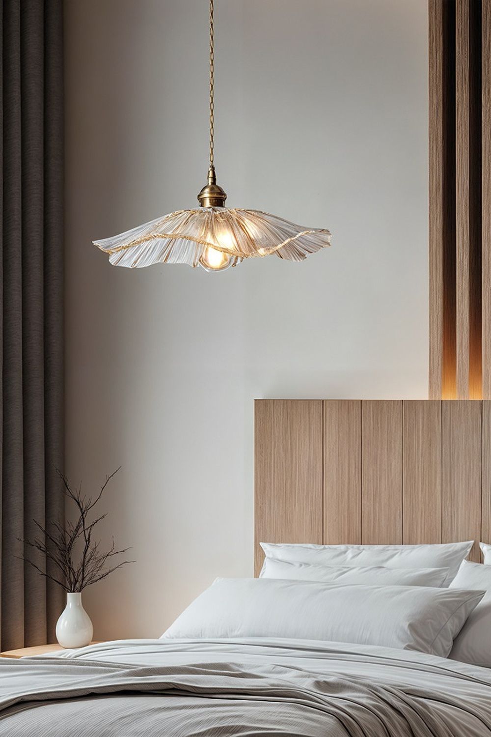 Vintage Lotus Blossom Glass Pendant Light - view 5 | everlamps