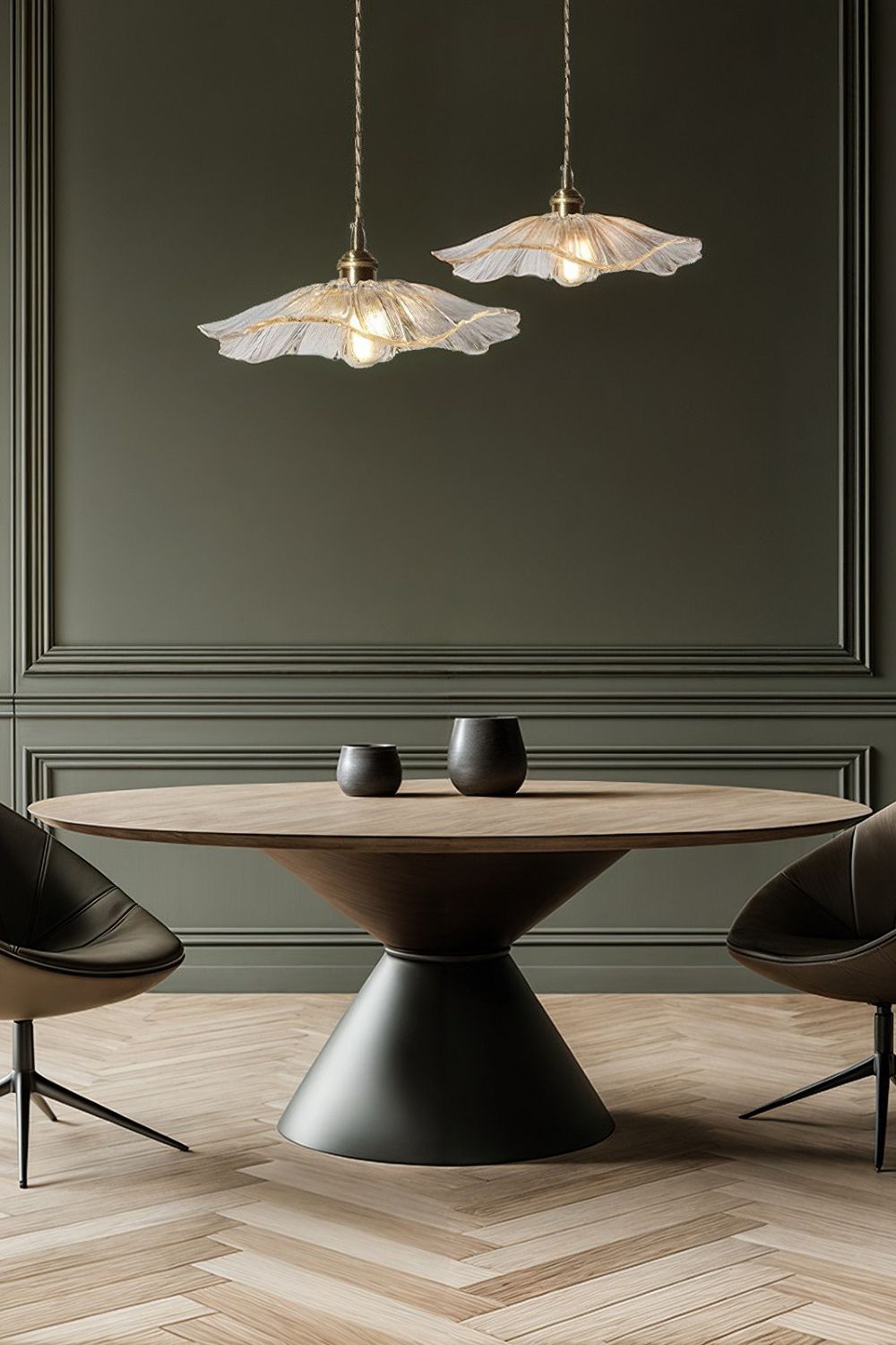 Vintage Lotus Blossom Glass Pendant Light - view 10 | everlamps