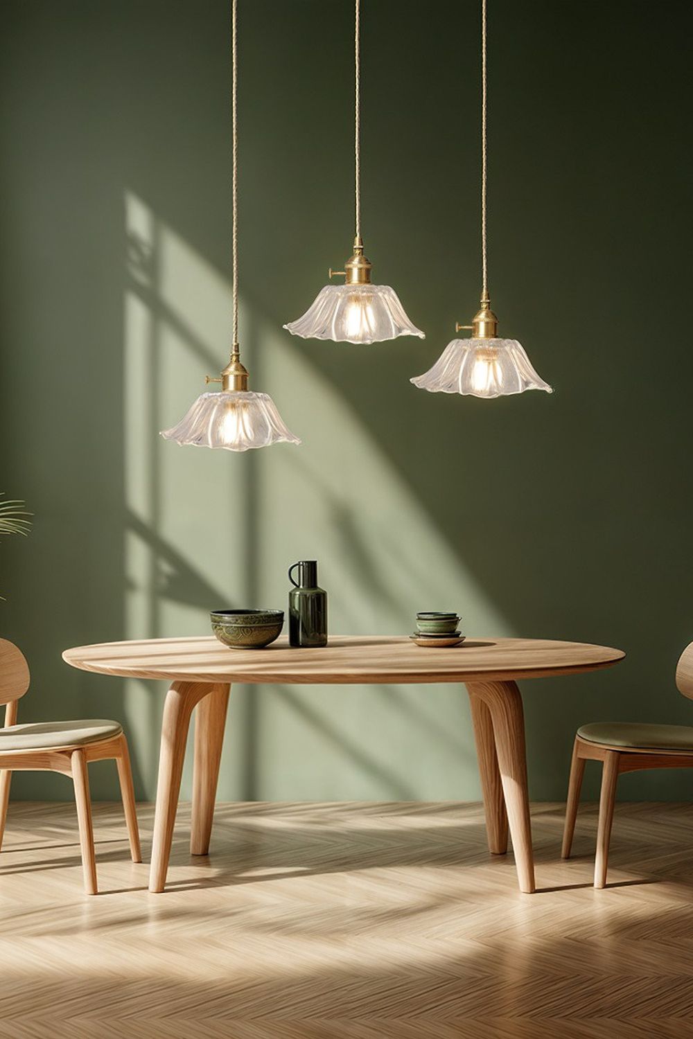 Vintage Lotus Blossom Glass Pendant Light - view 11 | everlamps