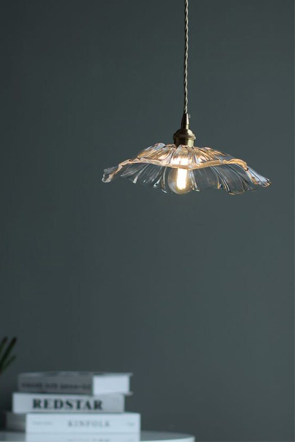 Vintage Lotus Blossom Glass Pendant Light - view 27 | everlamps