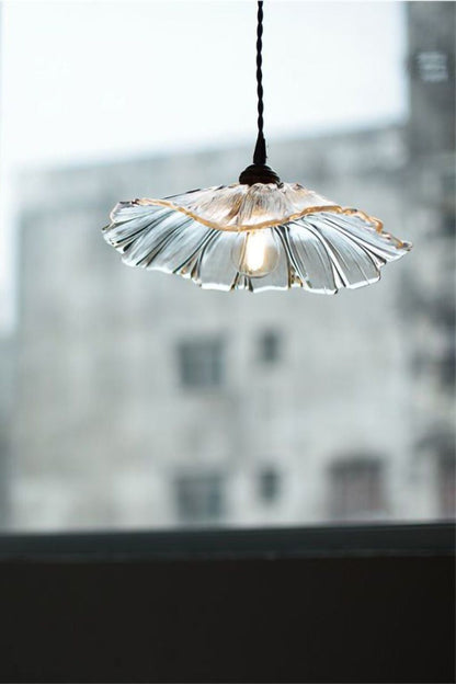 Vintage Lotus Blossom Glass Pendant Light - view 25 | everlamps