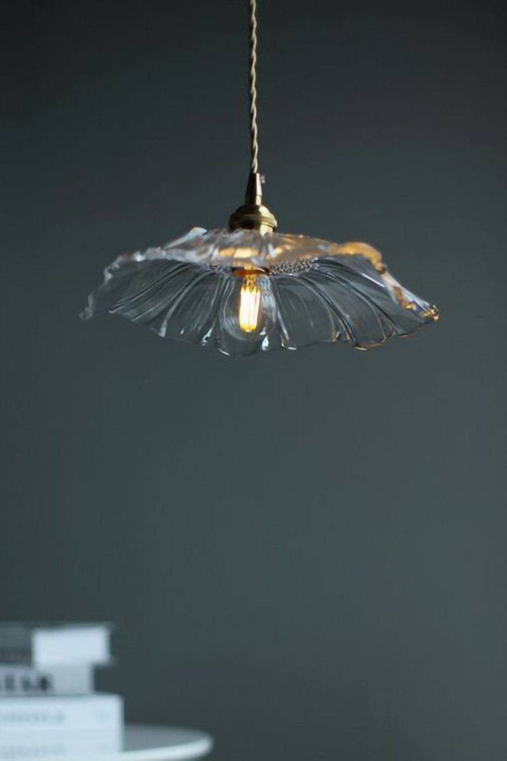 Vintage Lotus Blossom Glass Pendant Light - view 28 | everlamps