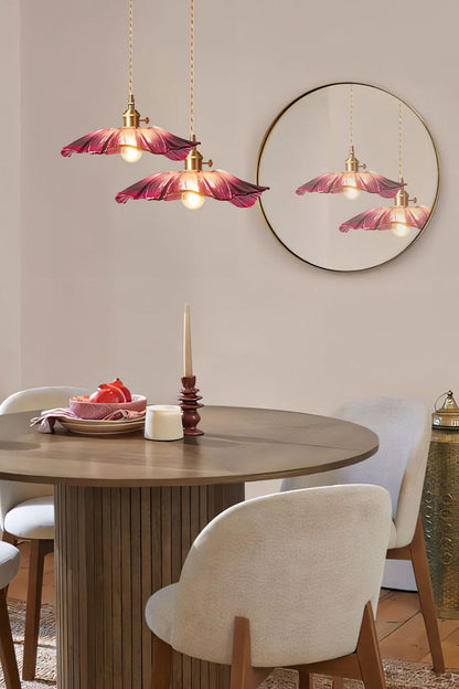 Vintage Lotus Blossom Glass Pendant Light - view 17 | everlamps