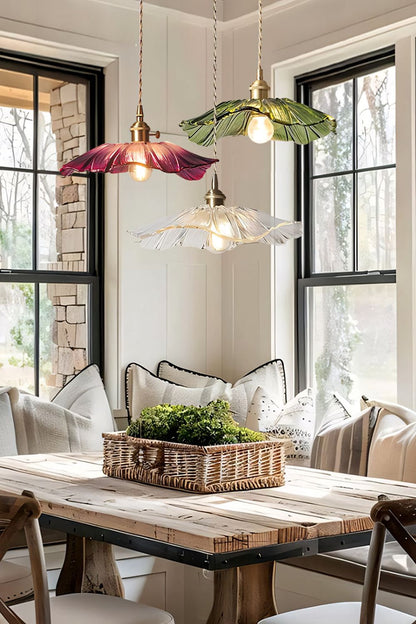 Vintage Lotus Blossom Glass Pendant Light - view 18 | everlamps