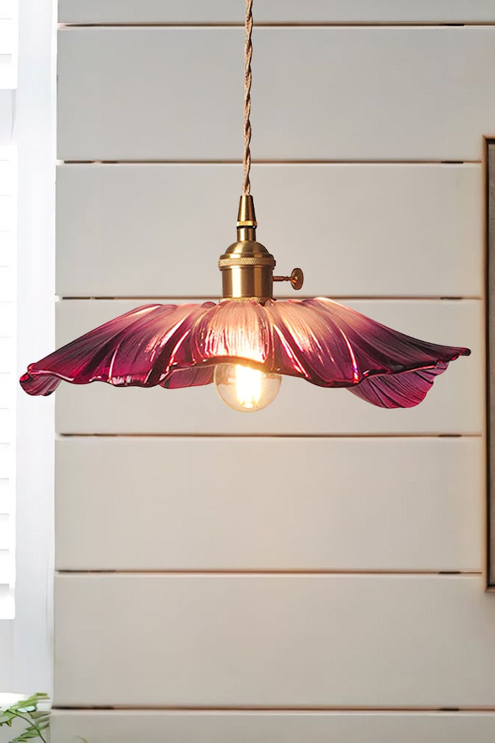 Vintage Lotus Blossom Glass Pendant Light - view 12 | everlamps