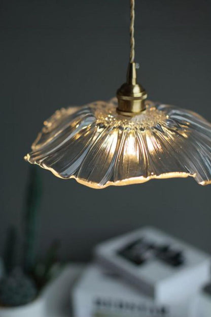 Vintage Lotus Blossom Glass Pendant Light - view 29 | everlamps