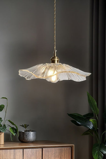 Vintage Lotus Blossom Glass Pendant Light - view 24 | everlamps