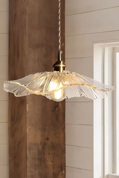 Vintage Lotus Blossom Glass Pendant Light - view 21 | everlamps