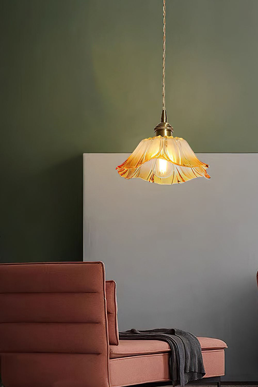 Vintage Lotus Blossom Glass Pendant Light - view 34 | everlamps