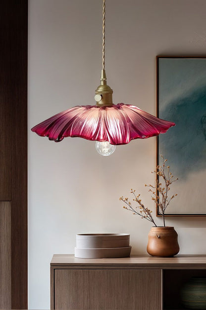 Vintage Lotus Blossom Glass Pendant Light - view 6 | everlamps