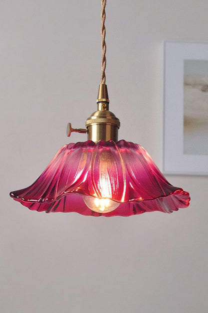 Vintage Lotus Blossom Glass Pendant Light - view 22 | everlamps