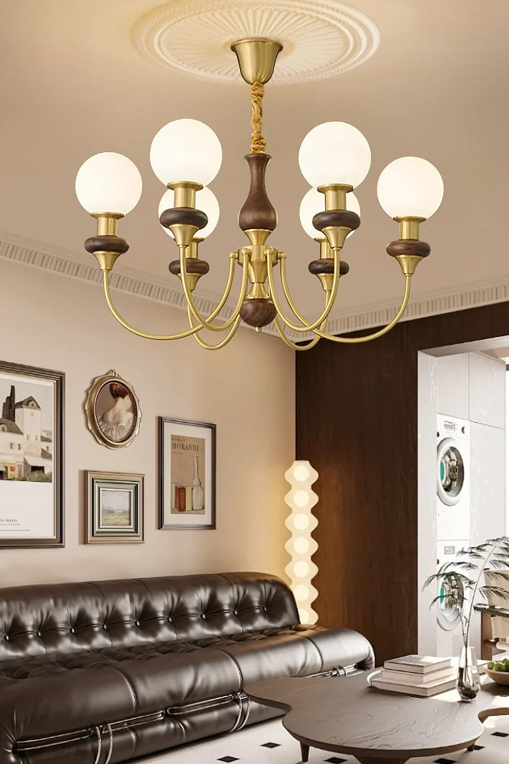Vintage Monique Globe Chandelier - view 9 | everlamps