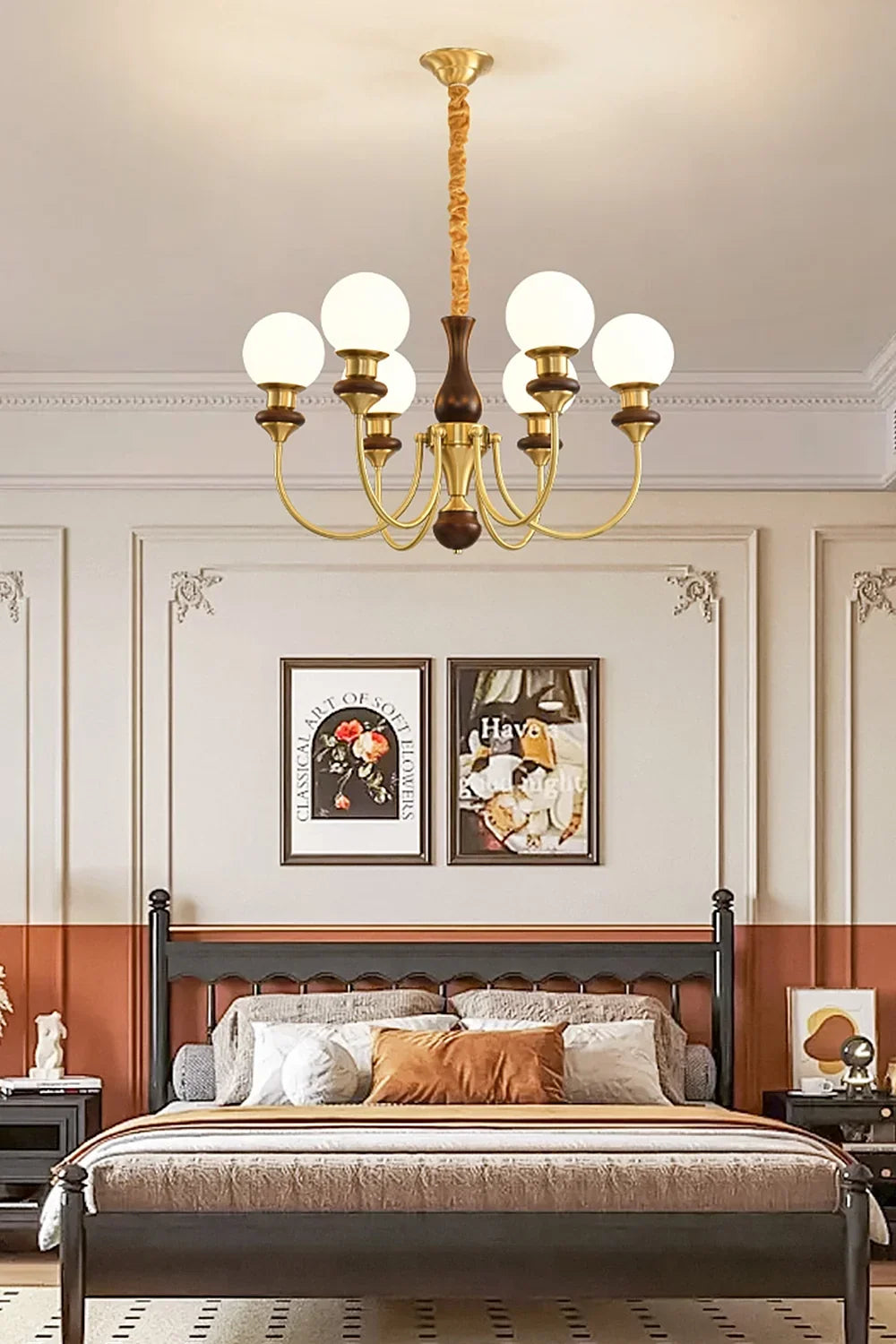 Vintage Monique Globe Chandelier - view 2 | everlamps