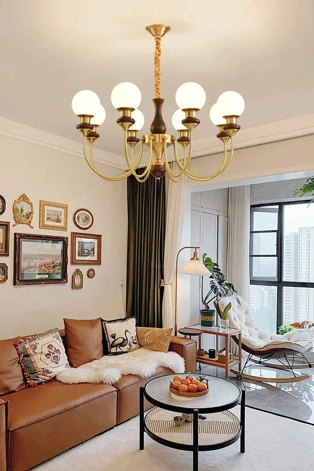 Vintage Monique Globe Chandelier - view 4 | everlamps