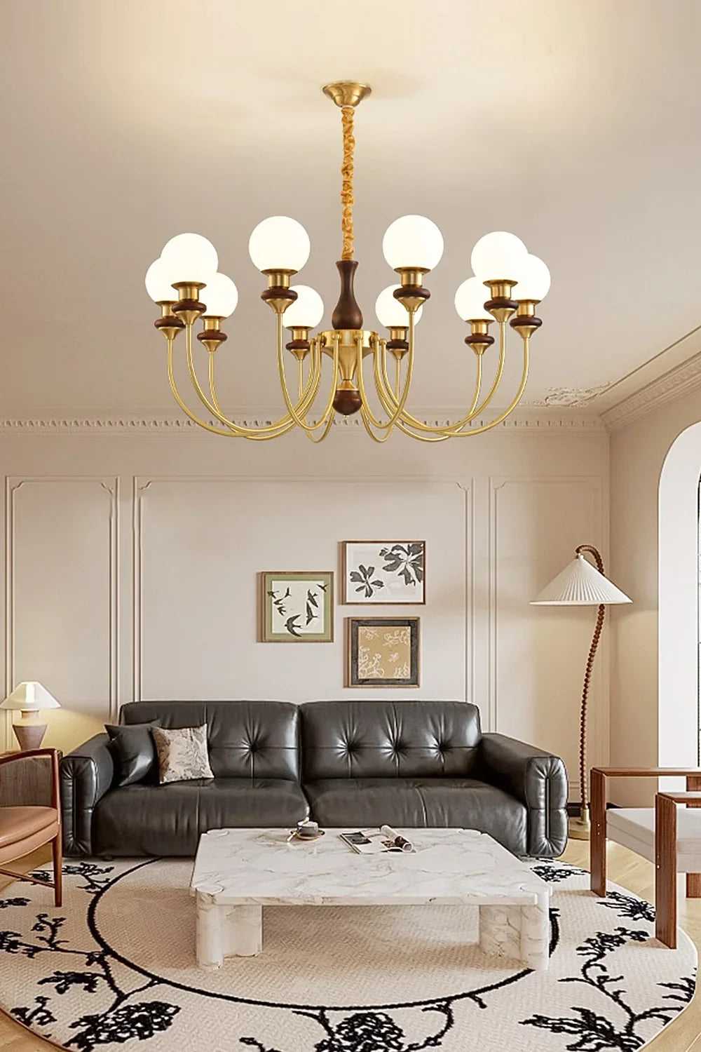 Vintage Monique Globe Chandelier - view 6 | everlamps