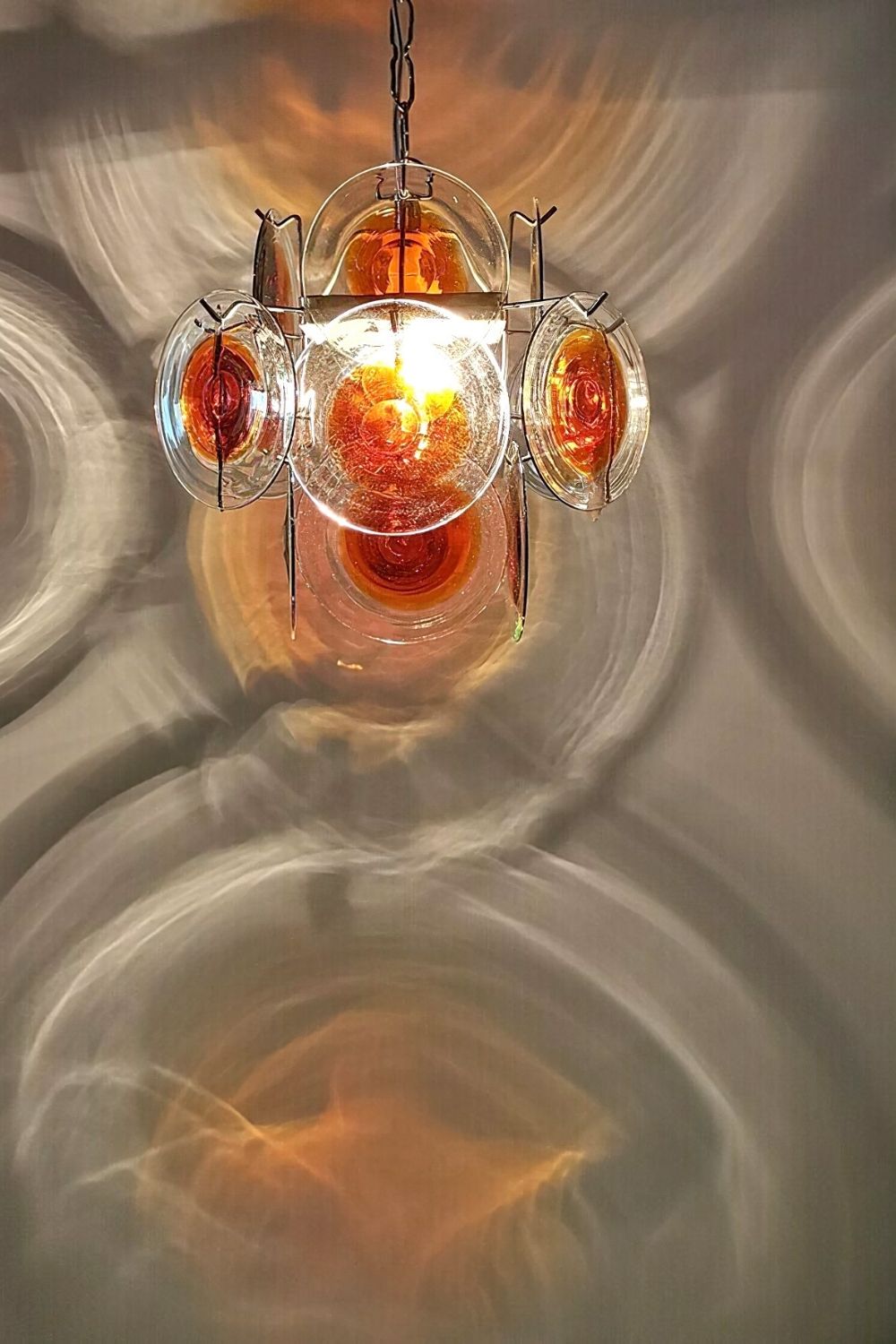 Vintage Art 18 Disk Orange Chandelier - view 5 | everlamps