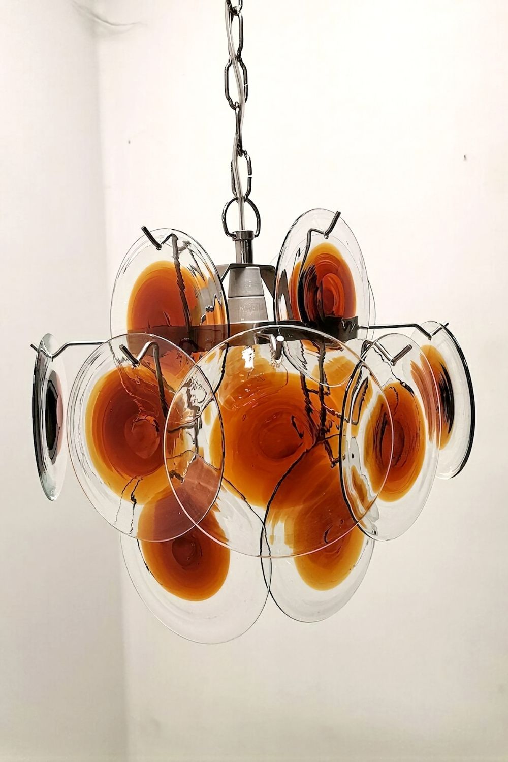 Vintage Art 18 Disk Orange Chandelier - view 2 | everlamps