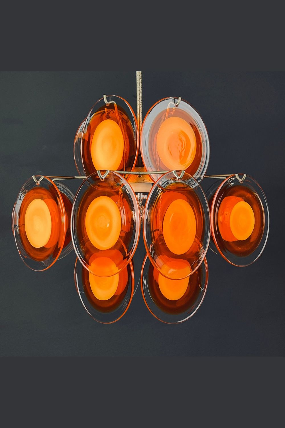 Vintage Art 18 Disk Orange Chandelier - view 6 | everlamps