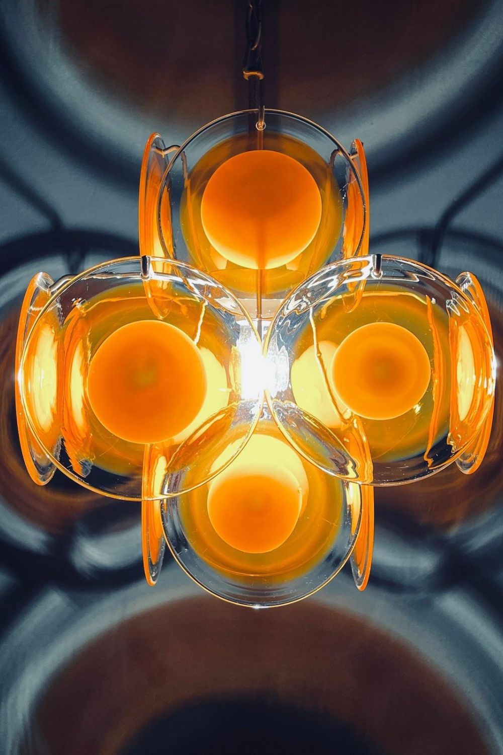 Vintage Art 18 Disk Orange Chandelier - view 7 | everlamps