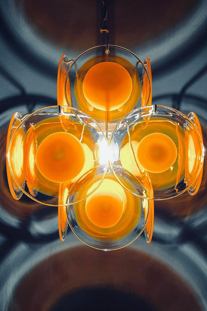 Vintage Art 18 Disk Orange Chandelier - view 7 | everlamps