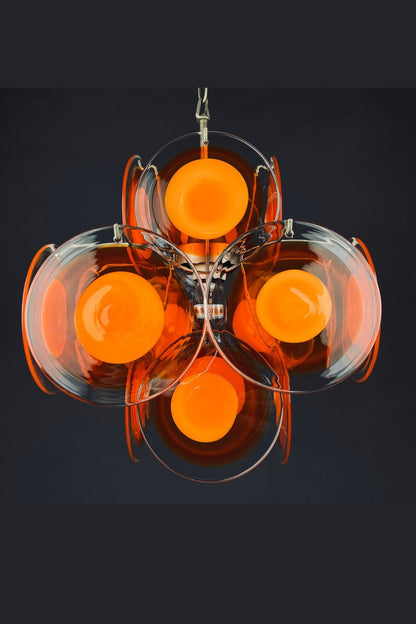 Vintage Art 18 Disk Orange Chandelier - view 8 | everlamps
