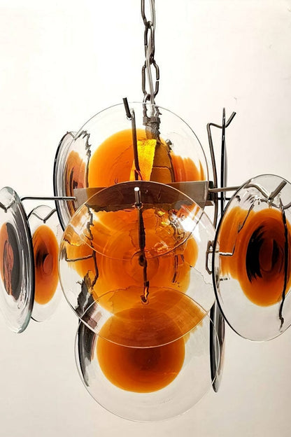 Vintage Art 18 Disk Orange Chandelier - view 11 | everlamps
