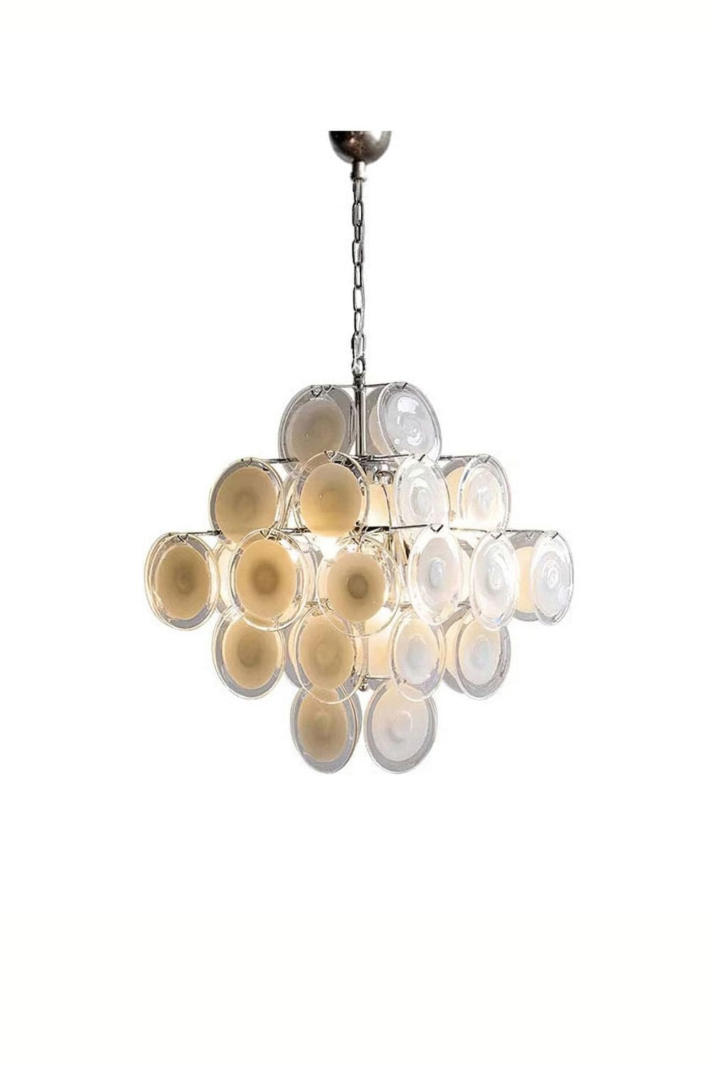 Vintage Art White Disk Glass Chandelier | everlamps