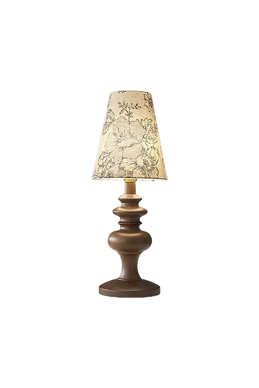 Vintage Print Walnut Table Lamp | everlamps