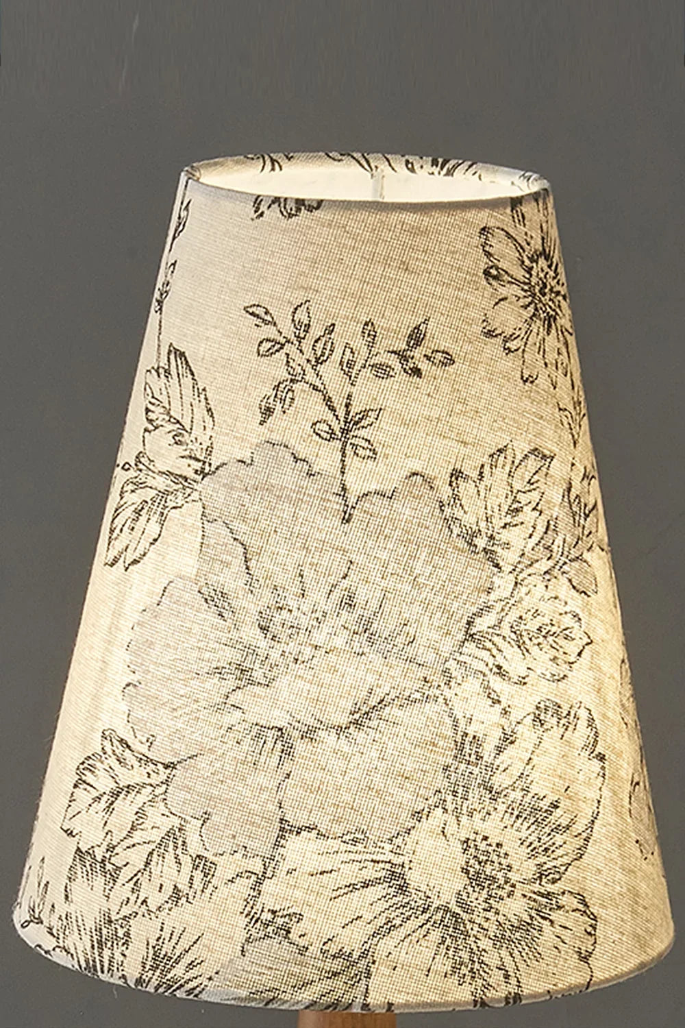 Vintage Print Walnut Table Lamp - view 9 | everlamps