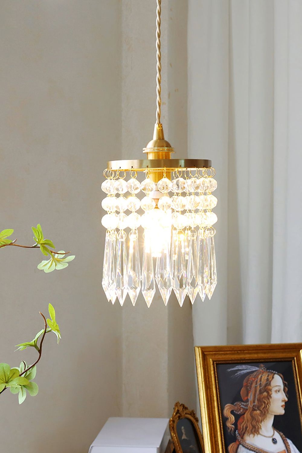 Vintage Prism Crystal Pendant Light - view 2 | everlamps