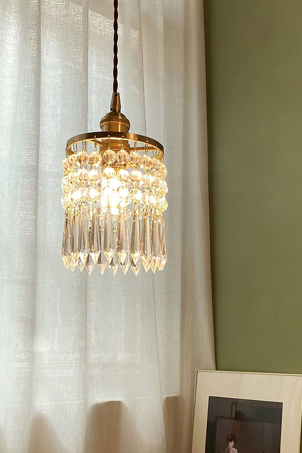 Vintage Prism Crystal Pendant Light - view 4 | everlamps