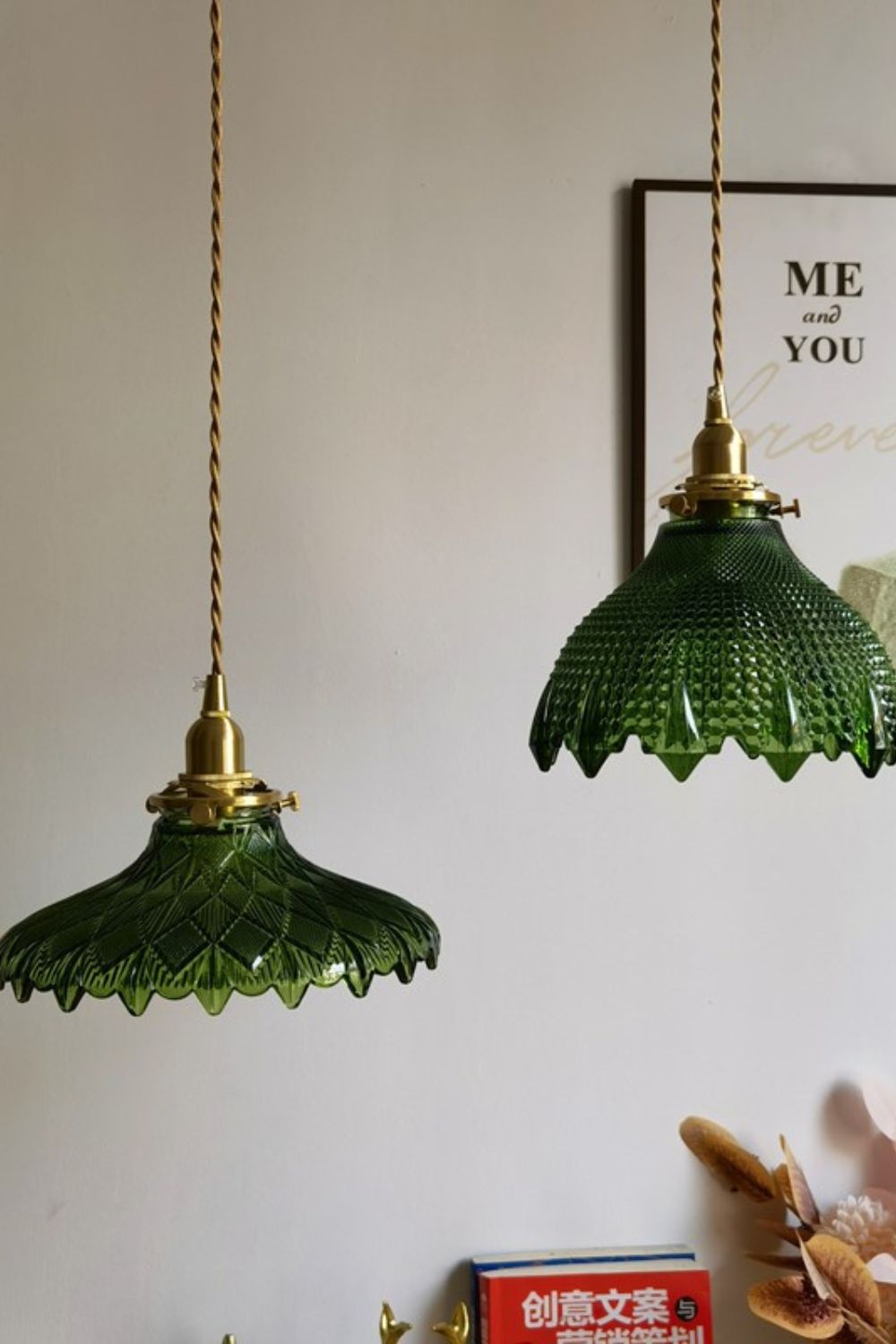 Vintage Textured Glass Pendant Light - view 7 | everlamps