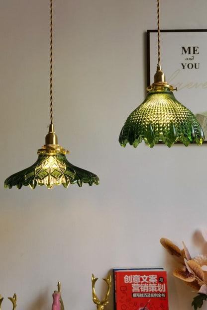 Vintage Textured Glass Pendant Light - view 9 | everlamps
