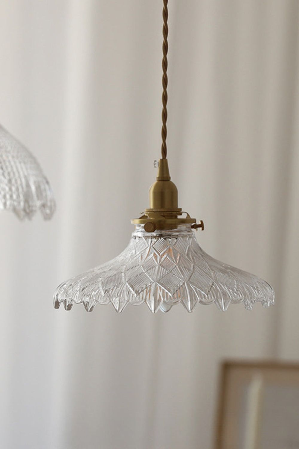 Vintage Textured Glass Pendant Light - view 10 | everlamps