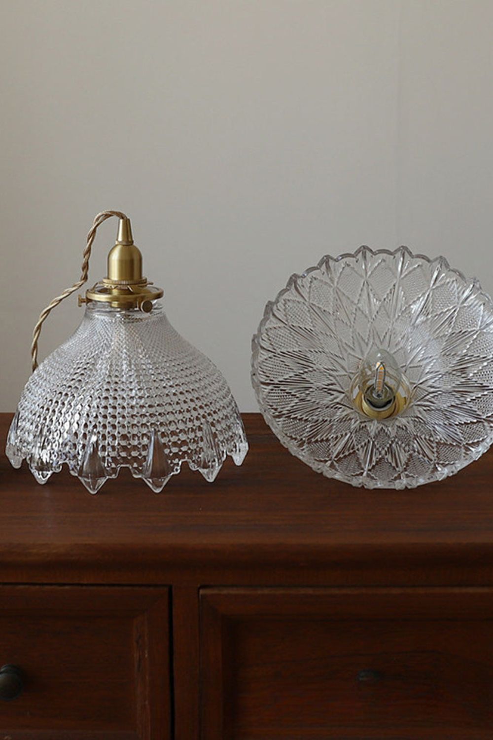 Vintage Textured Glass Pendant Light - view 14 | everlamps
