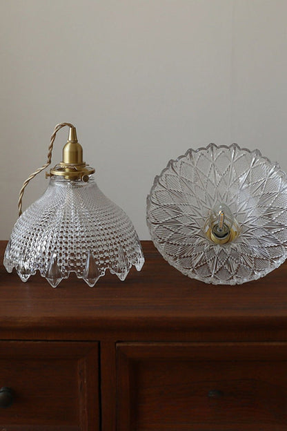 Vintage Textured Glass Pendant Light - view 14 | everlamps