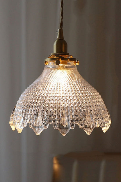 Vintage Textured Glass Pendant Light - view 11 | everlamps