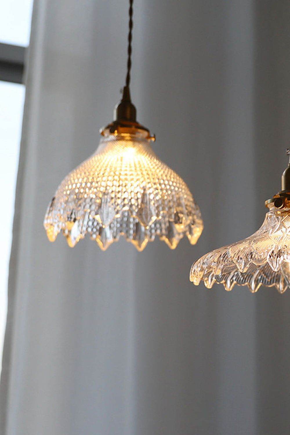 Vintage Textured Glass Pendant Light - view 12 | everlamps
