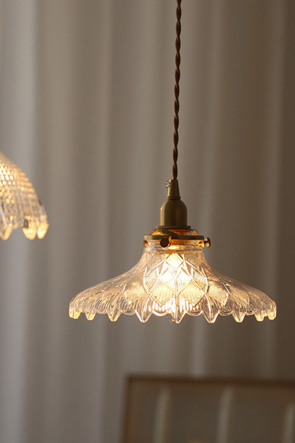 Vintage Textured Glass Pendant Light - view 13 | everlamps
