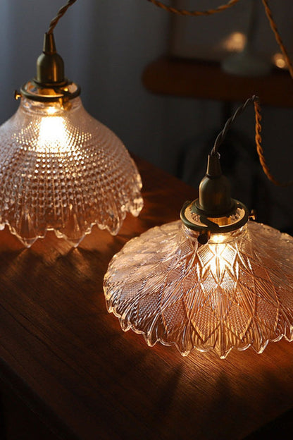 Vintage Textured Glass Pendant Light - view 16 | everlamps