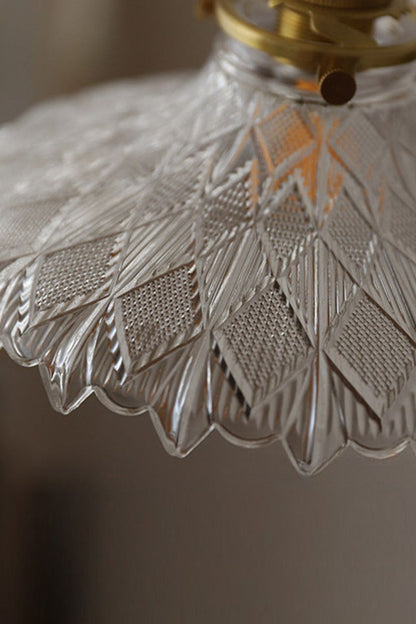Vintage Textured Glass Pendant Light - view 19 | everlamps