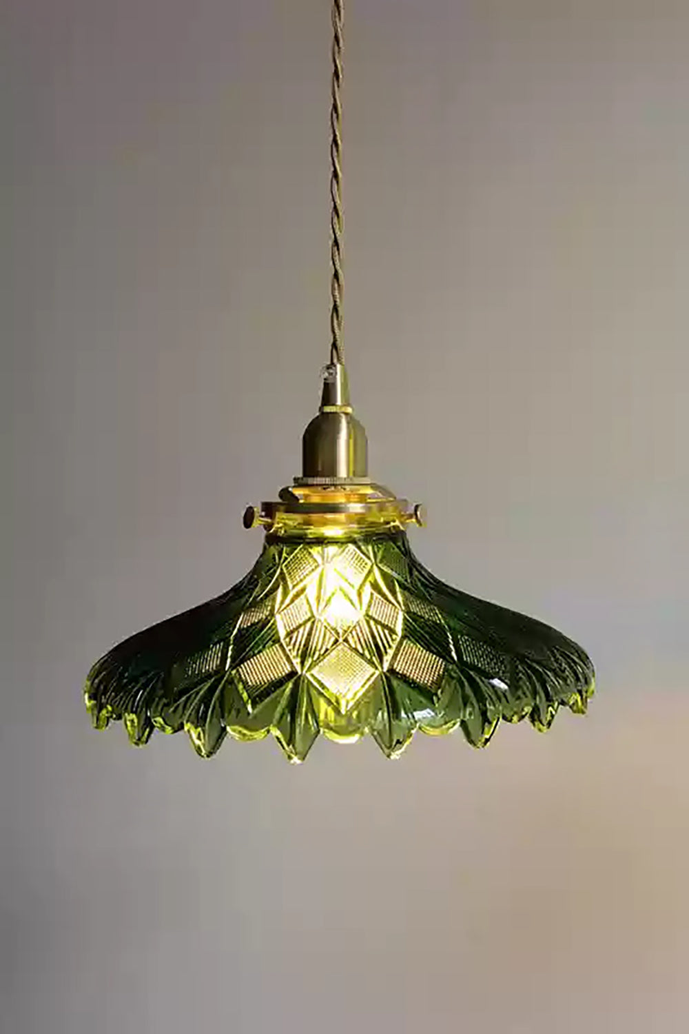 Vintage Textured Glass Pendant Light - view 3 | everlamps