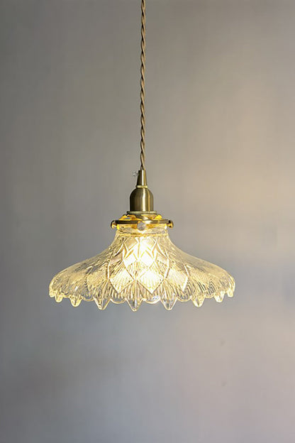 Vintage Textured Glass Pendant Light - view 4 | everlamps