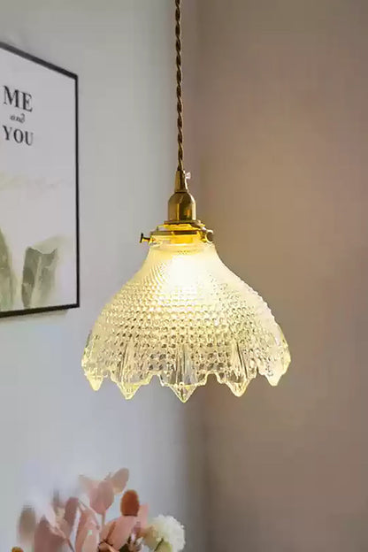 Vintage Textured Glass Pendant Light - view 5 | everlamps