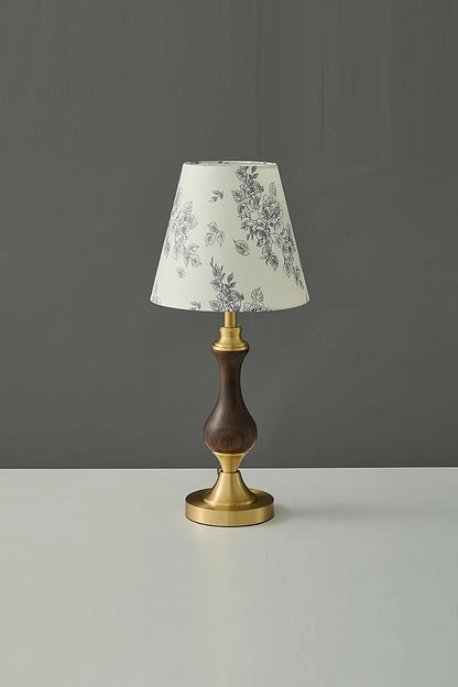 Vintage Walnut Brass Table Lamp - view 8 | everlamps