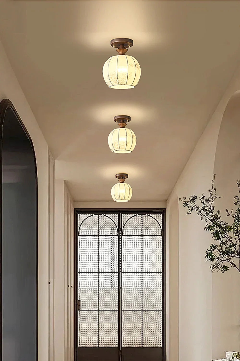 Vintage Walnut Ceiling Light - view 5 | everlamps